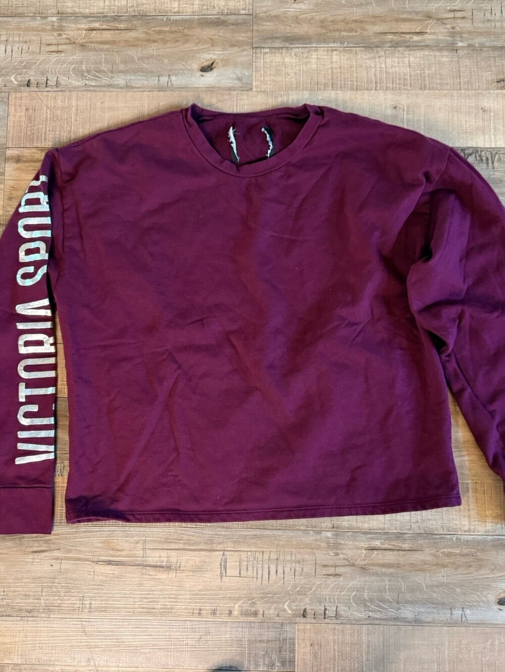 Victoria Sport Pullover Sweatshirt Purple Long Sleeve Women's Logo casual comfy